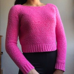 Barbie hot pink cropped sweater